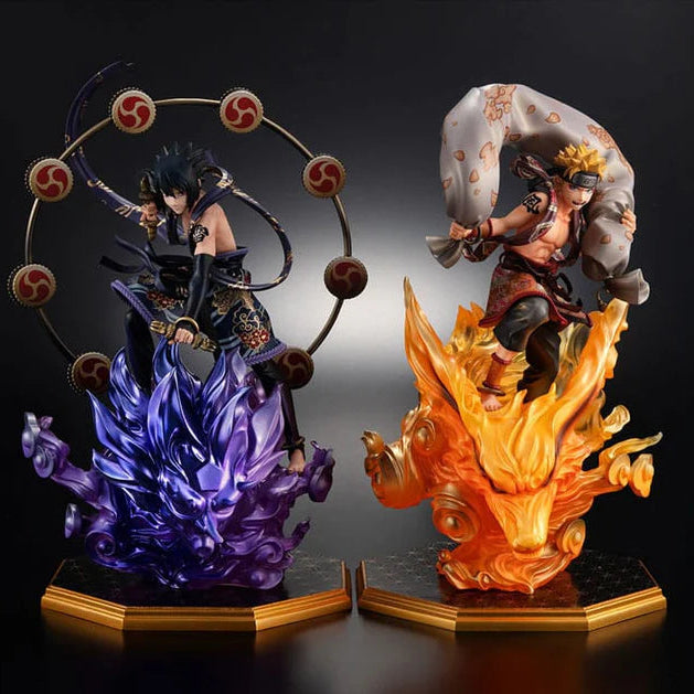 Naruto Shippuden Estatuas PVC Precious G.E.M. Series Naruto Uzumaki Wind God & Sasuke Uchiha Thunder God 28 cm